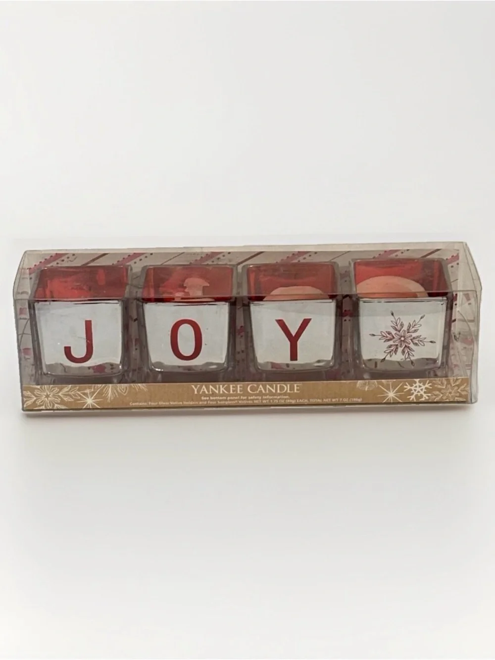 Yankee Candle JOY SNOW NOEL Interchangeable Votive Holders Set of 4